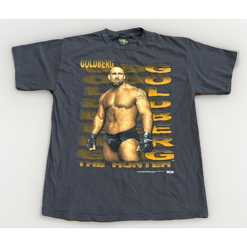Vintage WWF Goldberg Rap Tee Shirt Large Black Gray 1999 The Hunter WCW USA 90s